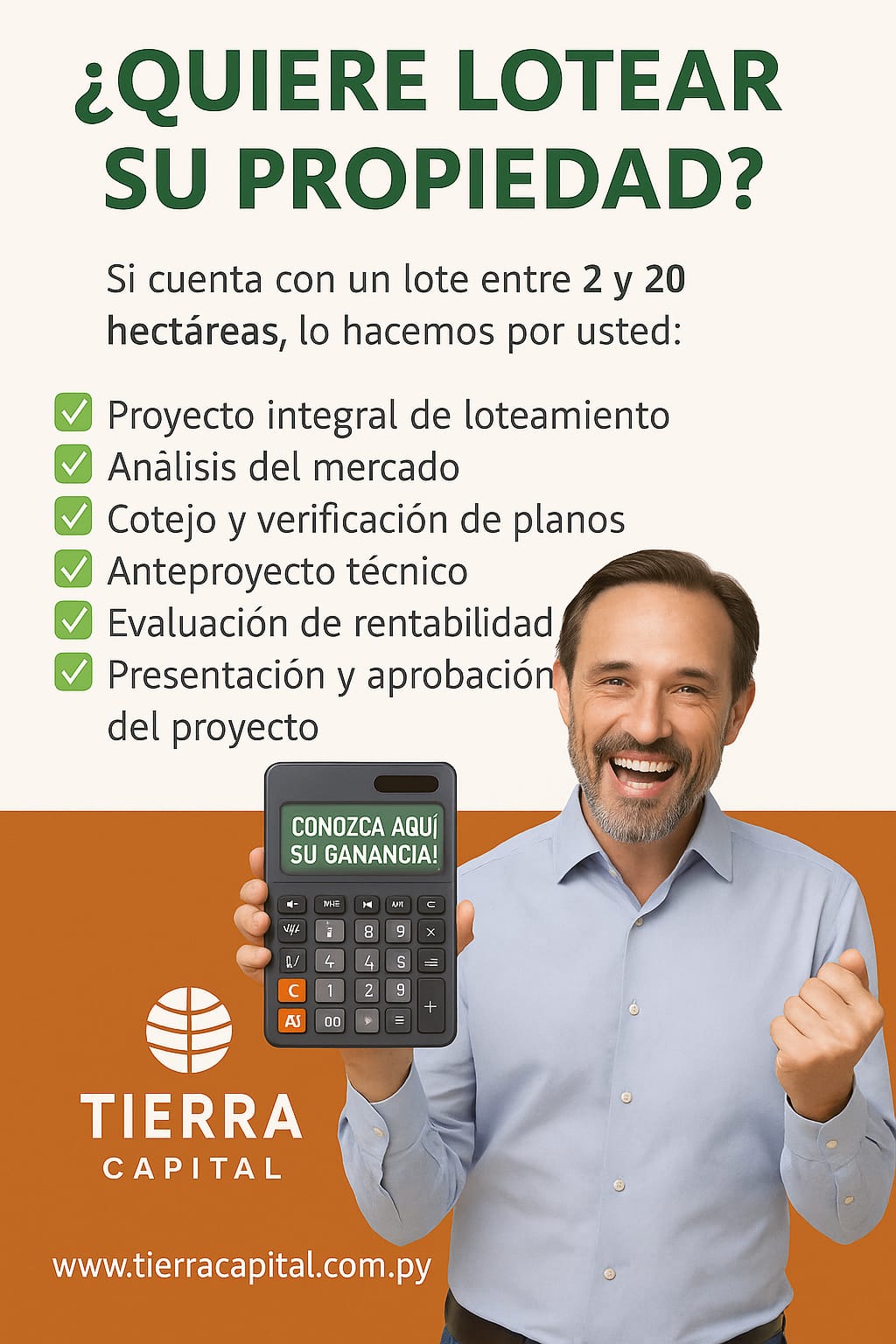 Calculadora de ganancia en terrenos